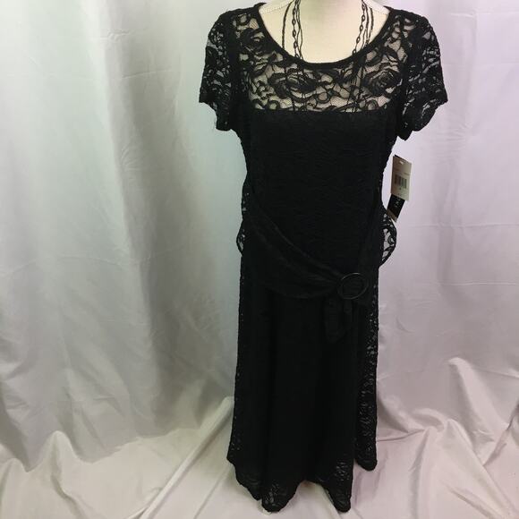 Perceptions New York Lace Dress Black Small - Picture 1 of 16